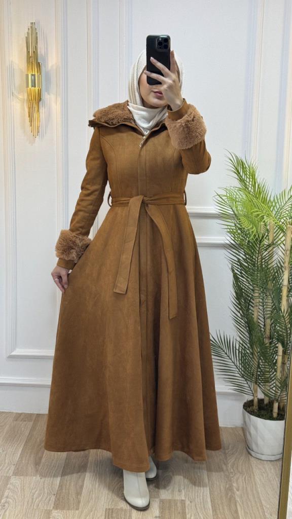 New season women's winter long trench coat is stylish and comfortable, suitable for daily use model m1603 - Brown