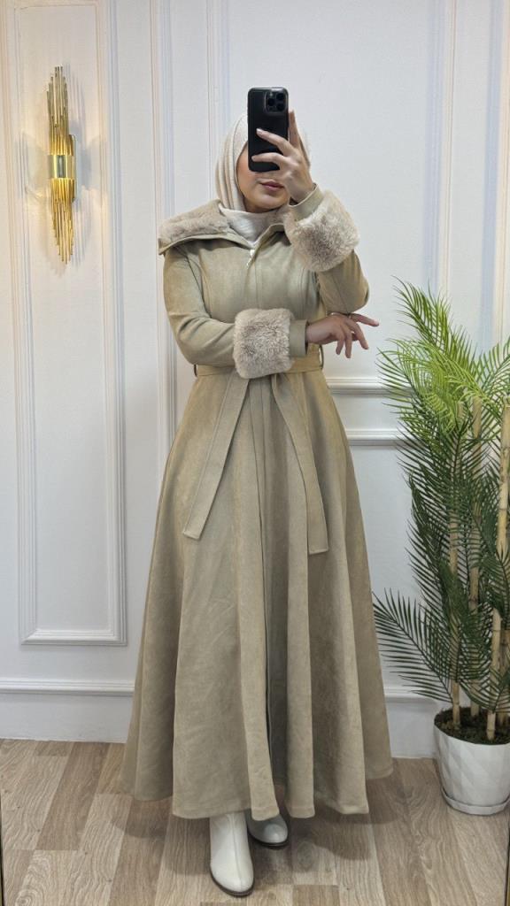 New season women's winter long trench coat is stylish and comfortable, suitable for daily use model m1603 - Beige