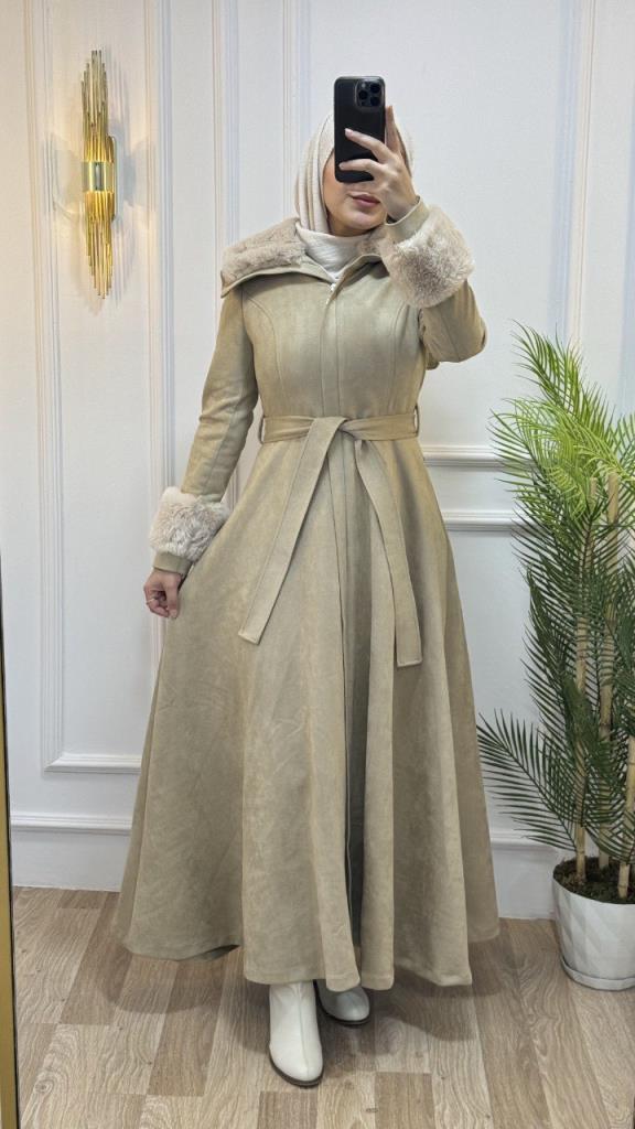 New season women's winter long trench coat is stylish and comfortable, suitable for daily use model m1603 - Beige