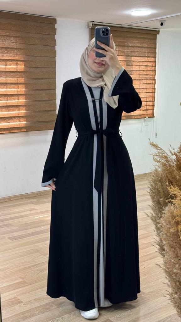 women's summer 2 piece abayas model 2027 - Black women's summer 2 piece abayas model 2027 - Black