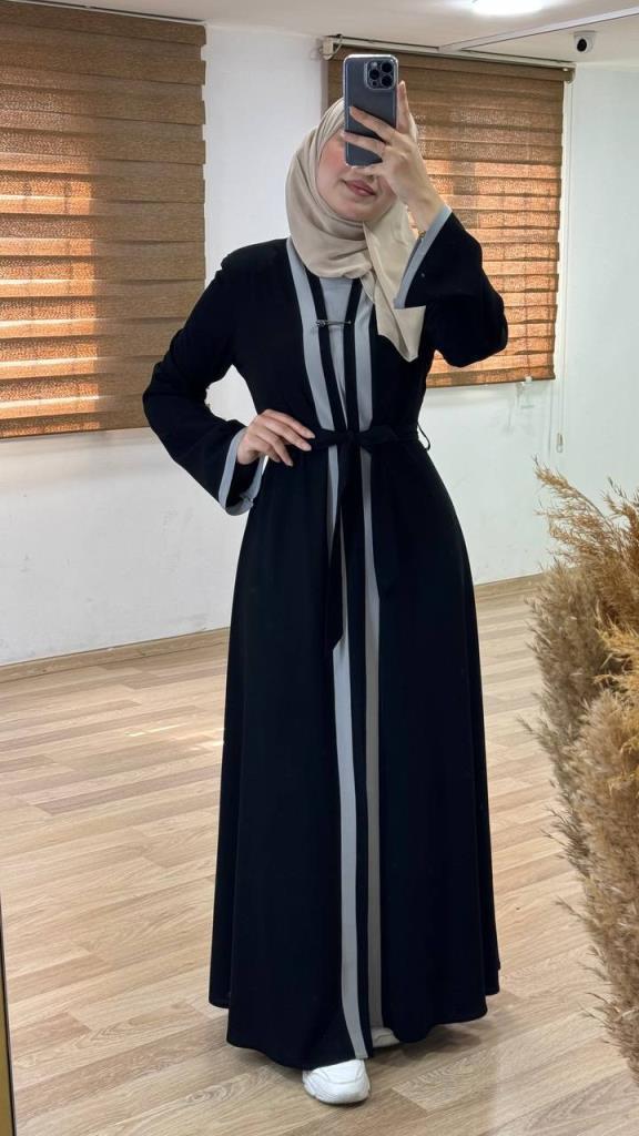 women's summer 2 piece abayas model 2027 - Black women's summer 2 piece abayas model 2027 - Black