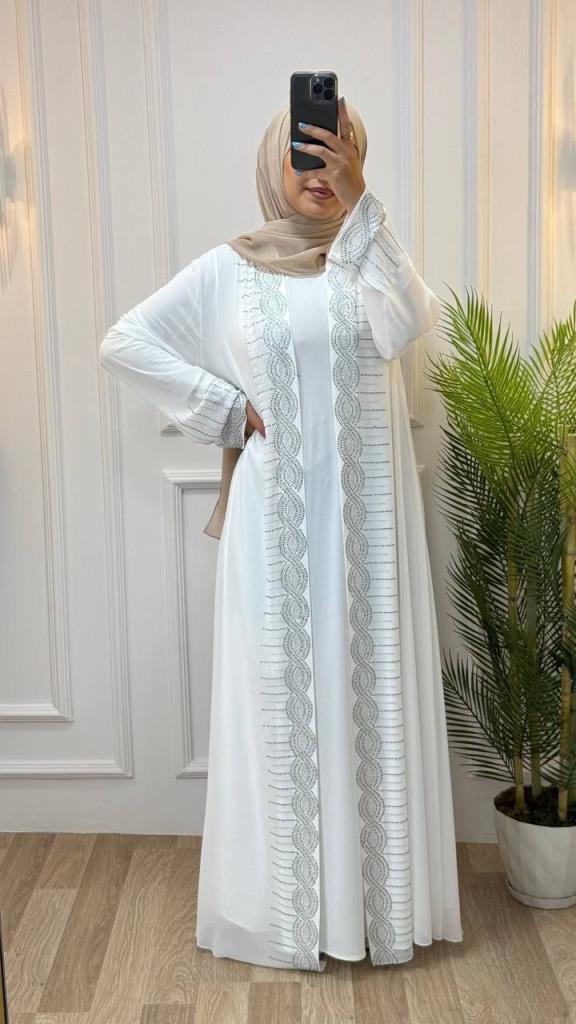 Abaya for veiled women, model m2030 - White