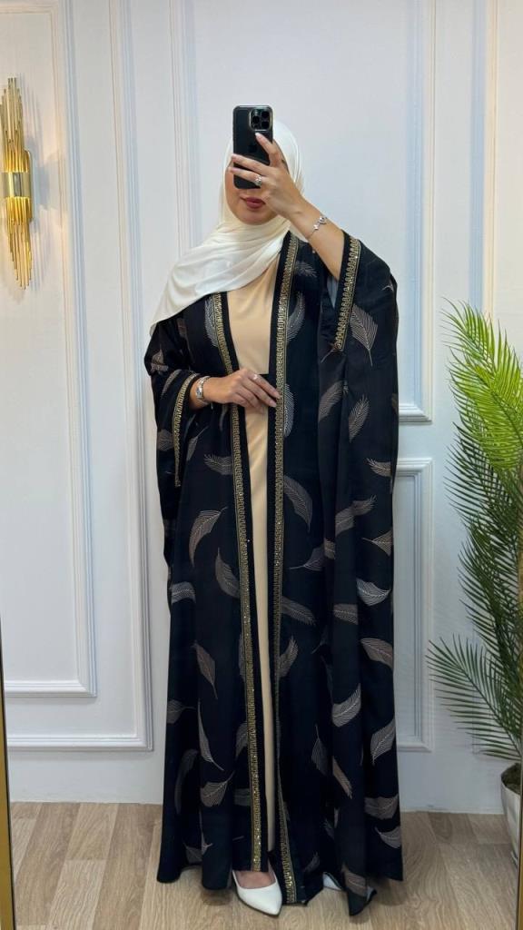 Two-piece abaya for veiled women, model m2033 - Black