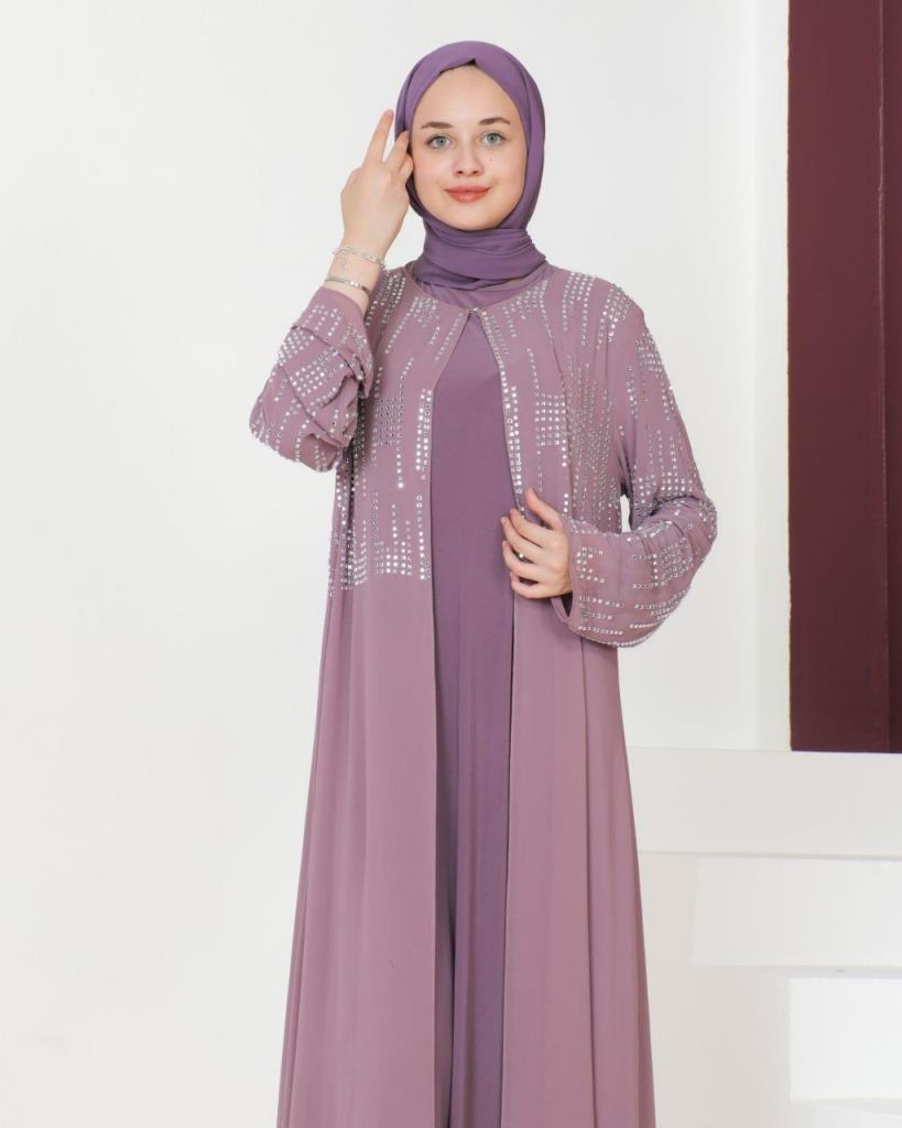 New season women's kaftan long stylish and comfortable cut suitable for special occasions model m2035 - Purple