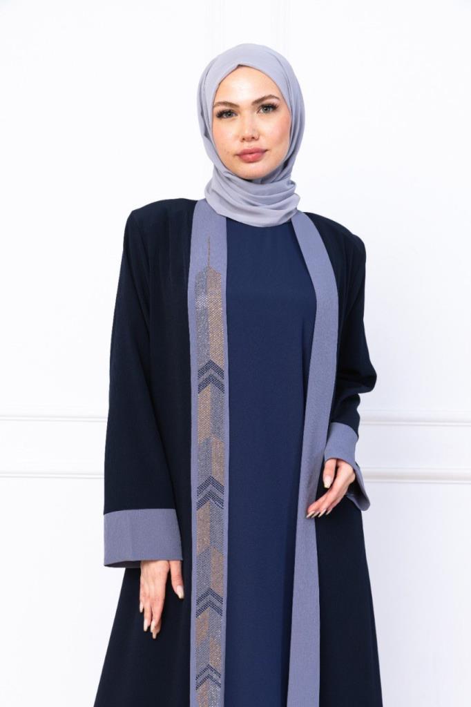 two-piece women's abayas model G2732 - Blue two-piece women's abayas model G2732 - Blue