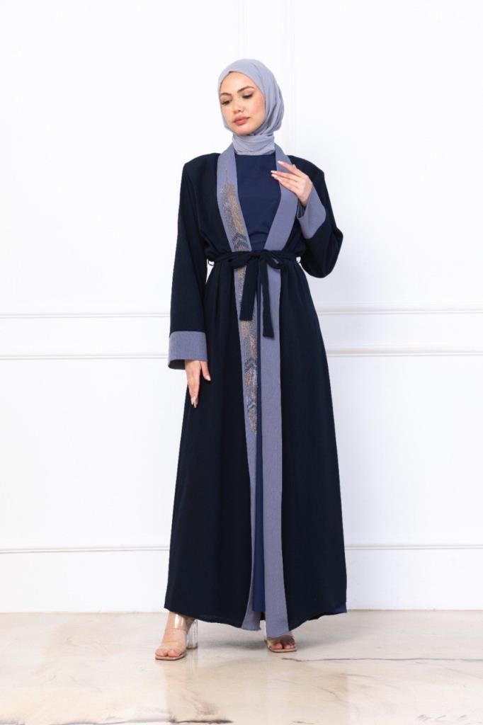 two-piece women's abayas model G2732 - Blue two-piece women's abayas model G2732 - Blue