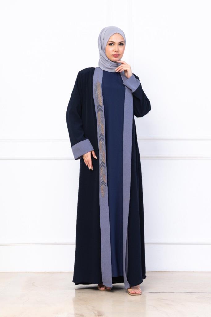 two-piece women's abayas model G2732 - Blue two-piece women's abayas model G2732 - Blue