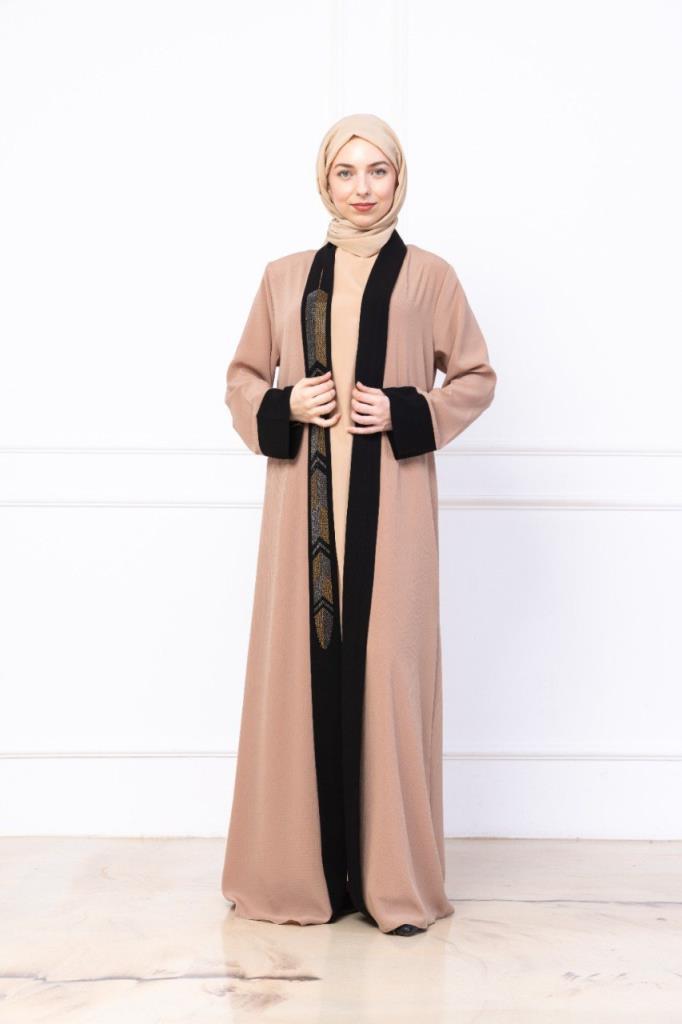 two-piece women's abayas model G2732 - Beige two-piece women's abayas model G2732 - Beige