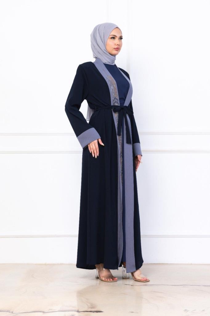 two-piece women's abayas model G2732 - Blue two-piece women's abayas model G2732 - Blue