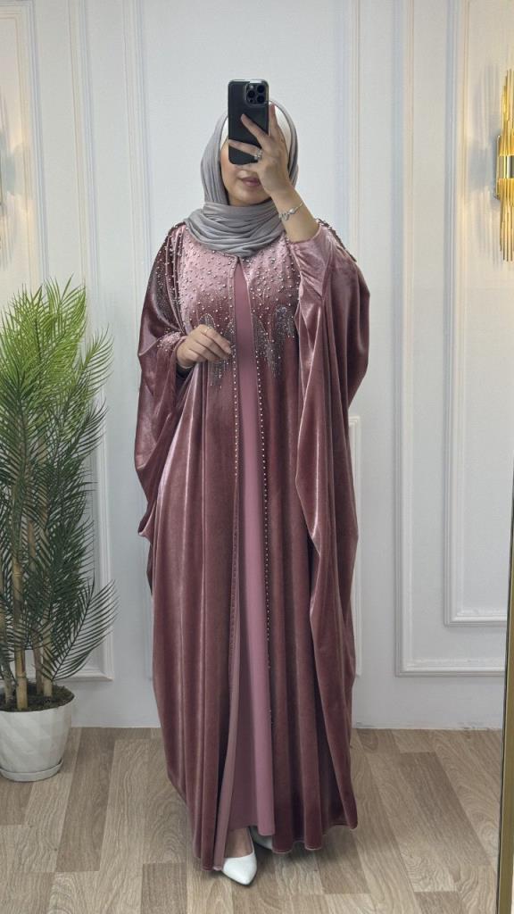 New season women's winter velvet kaftan is loose cut, stylish and comfortable model m 4464 - Pink