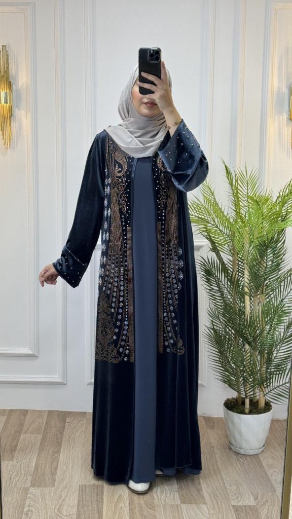 New season women's winter stylish and modern caftan model 4466 - Gray