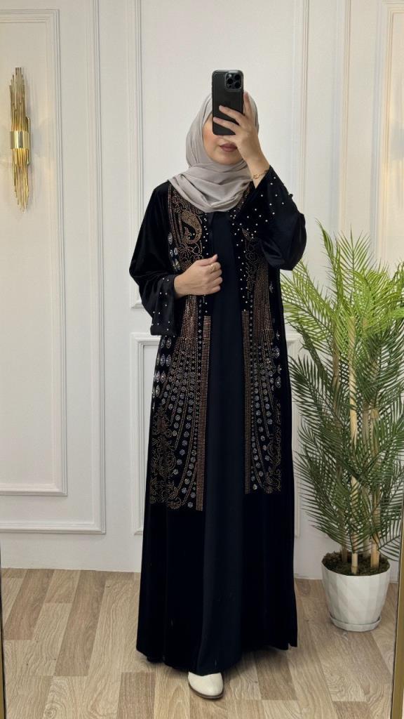 New season women's winter stylish and modern caftan model 4466 - Black