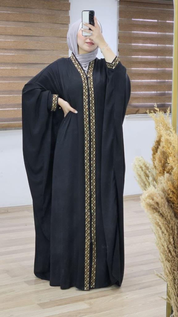 New season women's summer stylish and loose-cut abayas suitable for daily use model m4498 - Black