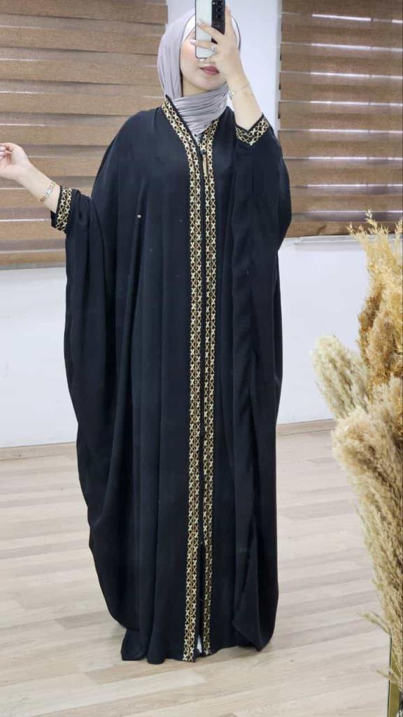 New season women's summer stylish and loose-cut abayas suitable for daily use model m4498 - Black