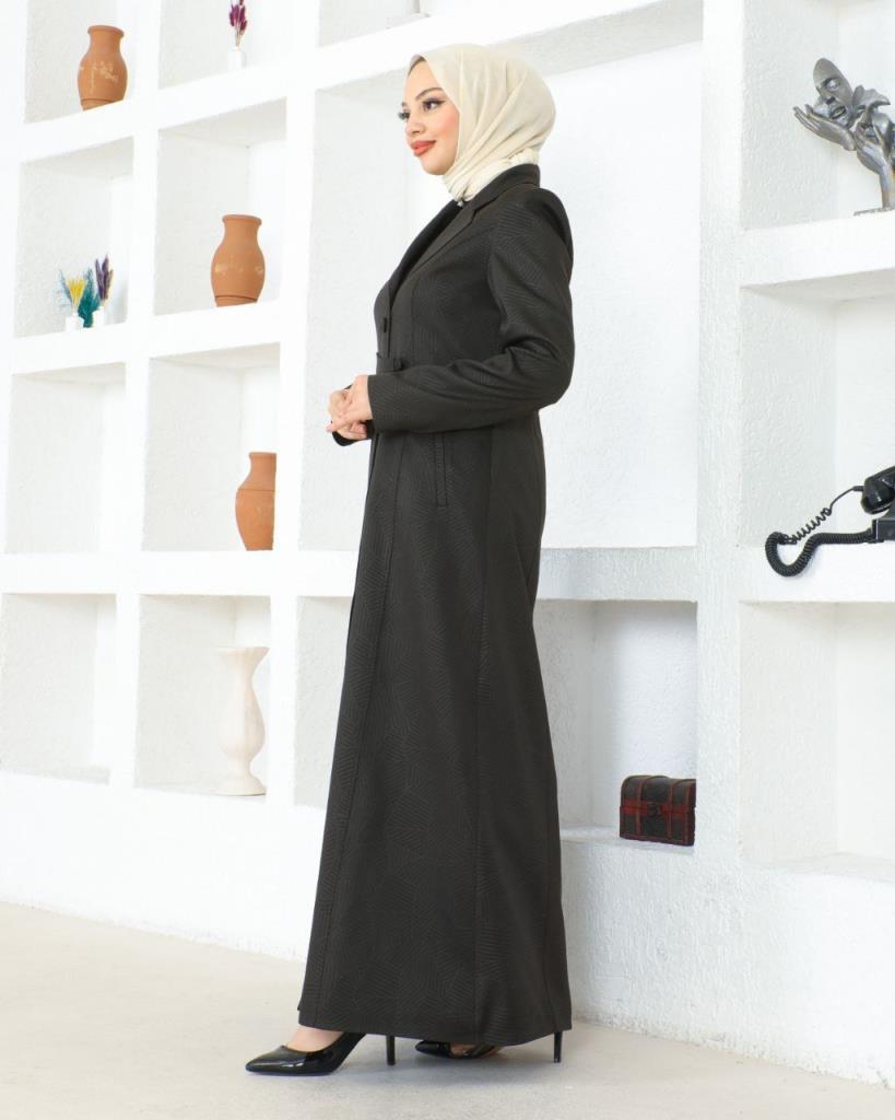 A coat for veiled women, giving you a modest and distinctive look, model m8001. - Black