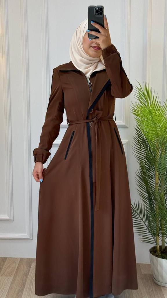 Summer season coat for veiled women, in several colors, model m8007 - Brown