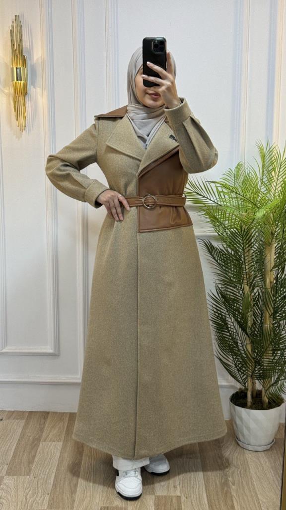 New season women's winter stylish and comfortable coat suitable for daily use model 9029 - Tan