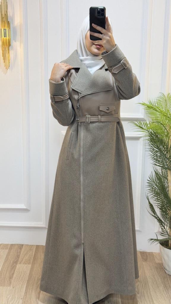 New season women's winter stylish and comfortable long trench coat suitable for daily use model m9031 - Beige