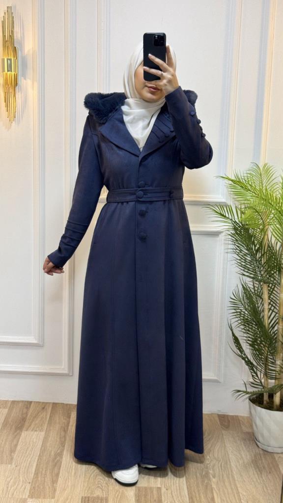 New season women's winter stylish and comfortable long coat suitable for daily use model 9033 - Navy Blue