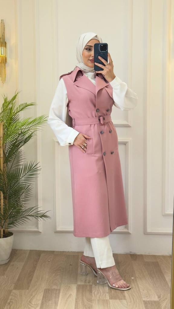 women's two-piece vest model M9061 - Pink