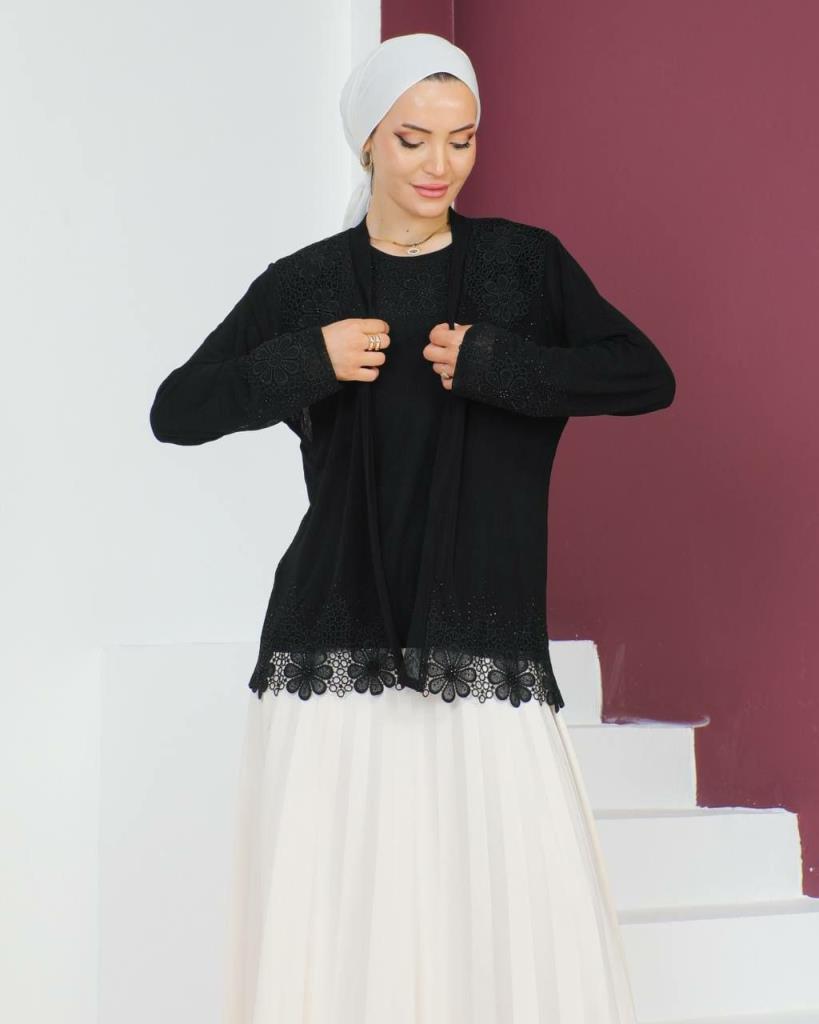 kadın abiye bluz şık model N0001 - SİYAH kadın abiye bluz şık model N0001 - SİYAH