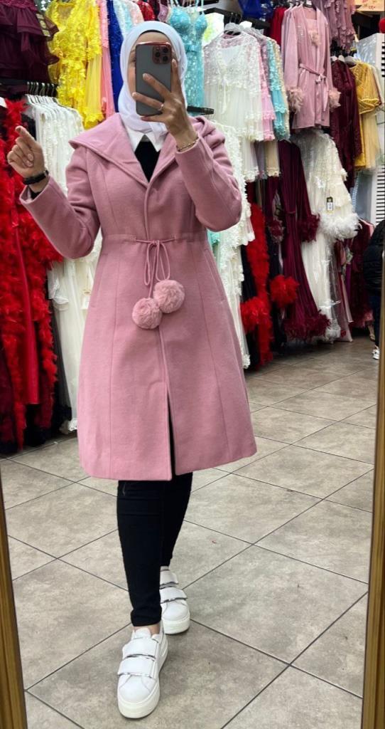 New season women's winter midi jacket is stylish and comfortable and suitable for daily use model S0006 - Pink