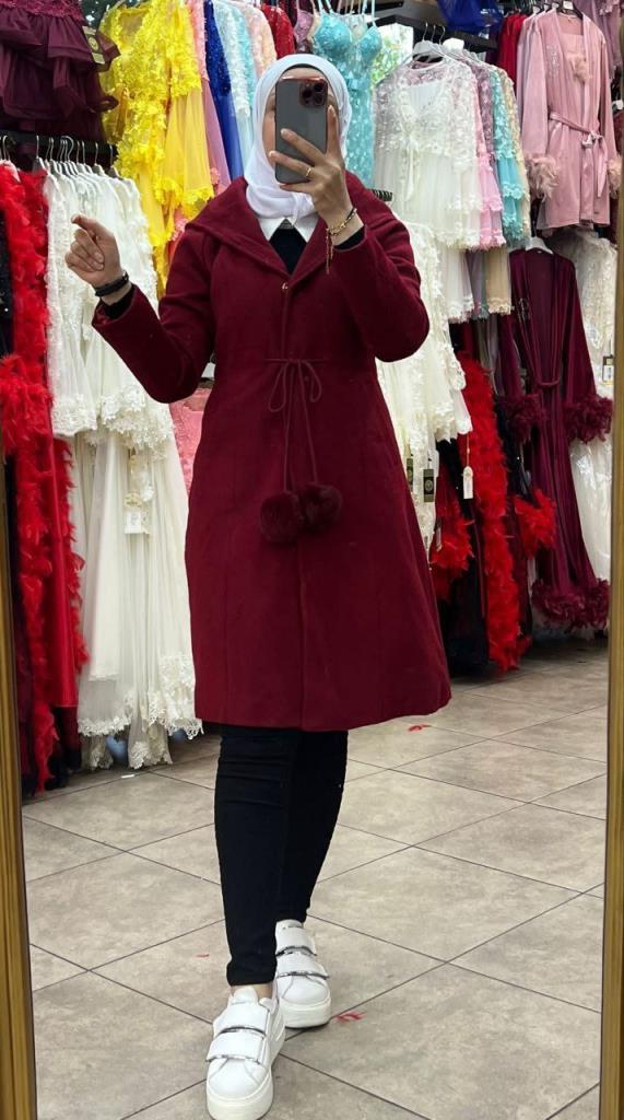 New season women's winter midi jacket is stylish and comfortable and suitable for daily use model S0006 - Burgundy