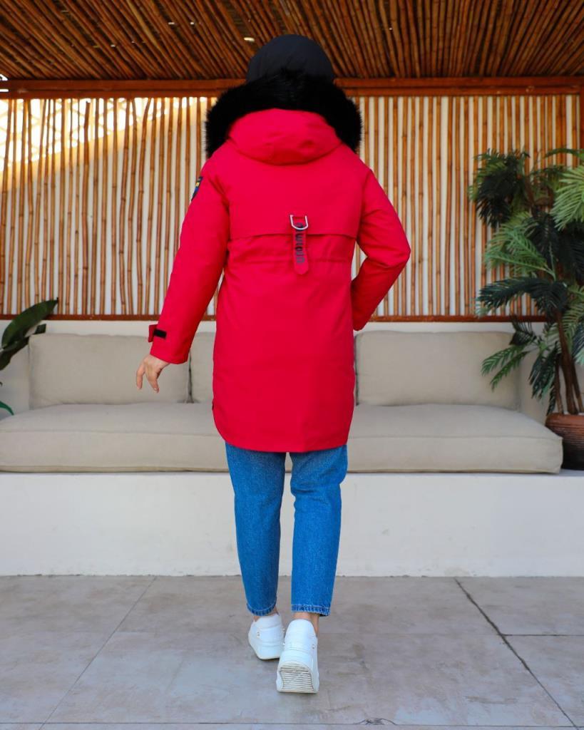 New Season Women's Winter Fur Short Jacket Stylish and Modren Model S0012 - Red