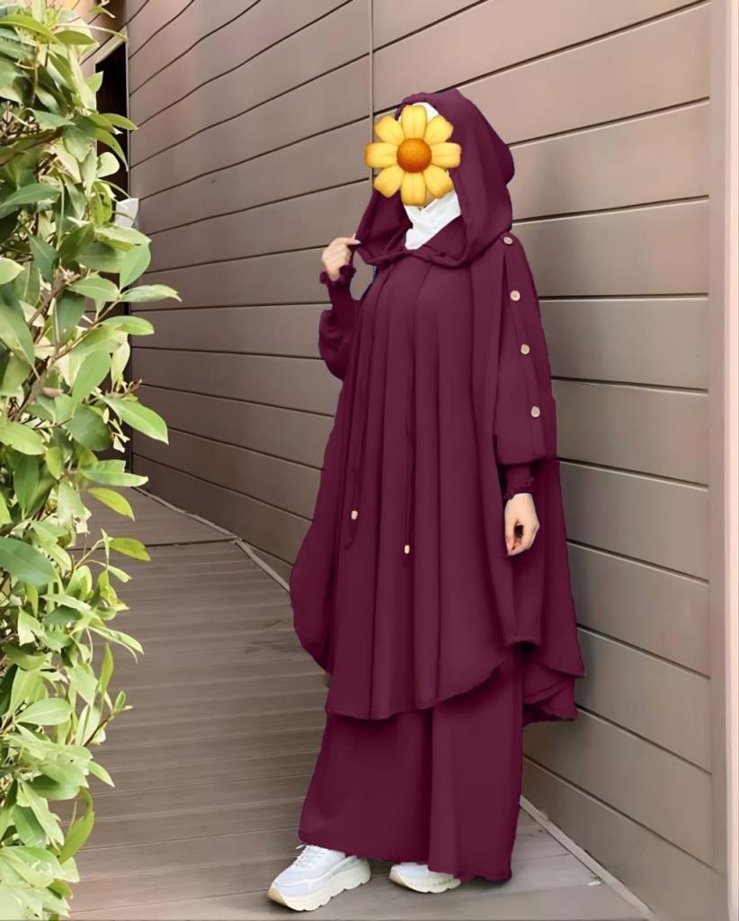 Sharia sheet for veiled women, model G0277 - Burgundy