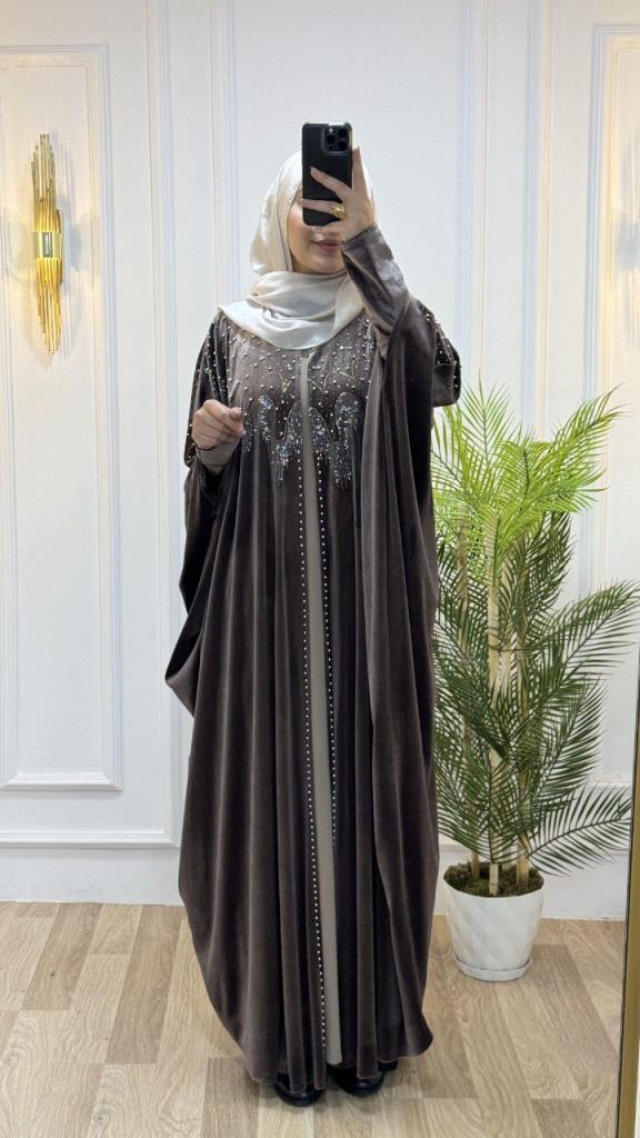 New season women's winter velvet kaftan is loose cut, stylish and comfortable model m 4464 - Brown