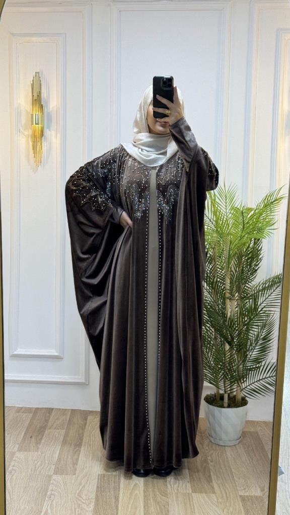 New season women's winter velvet kaftan is loose cut, stylish and comfortable model m 4464 - Brown