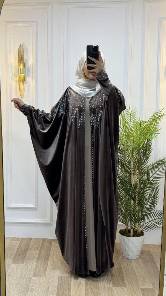 New season women's winter velvet kaftan is loose cut, stylish and comfortable model m 4464 - Brown