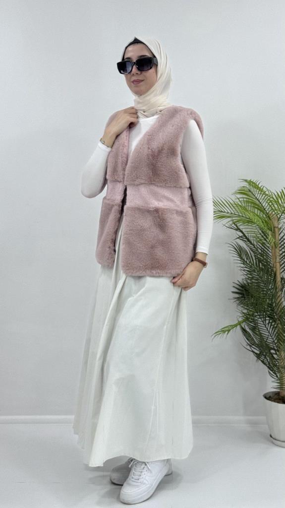 معطف فرو شتوي نسائي موسمي جديد، انيق وعصري، مناسب للاستخدام اليومي، موديل S0026 - زهر