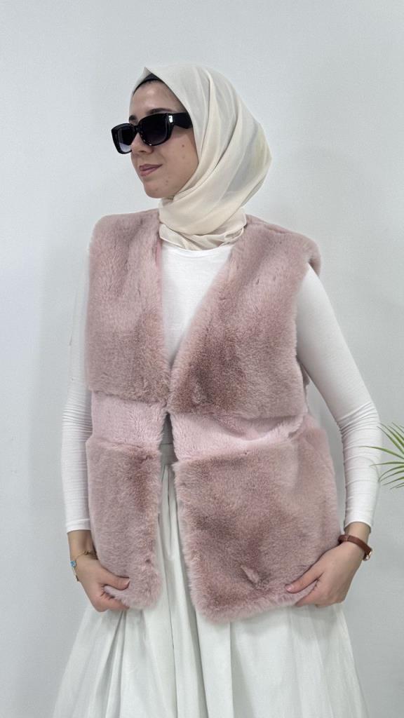 معطف فرو شتوي نسائي موسمي جديد، انيق وعصري، مناسب للاستخدام اليومي، موديل S0026 - زهر