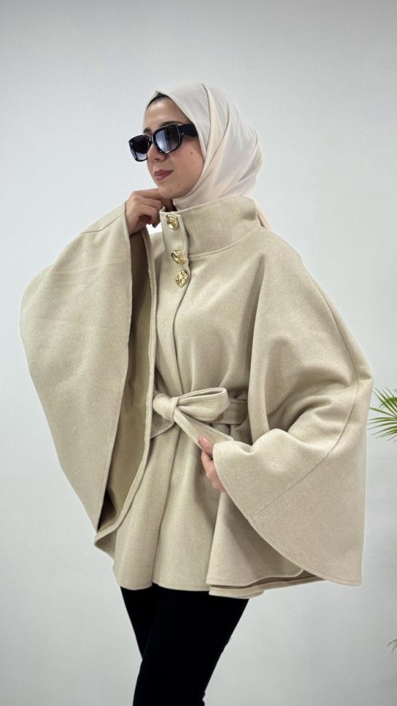 New Szonlu Women's Winter Cape, Model G3784 - Beige