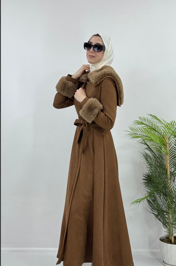 New season women's winter long trench coat is stylish and comfortable, suitable for daily use model m1603 - Brown