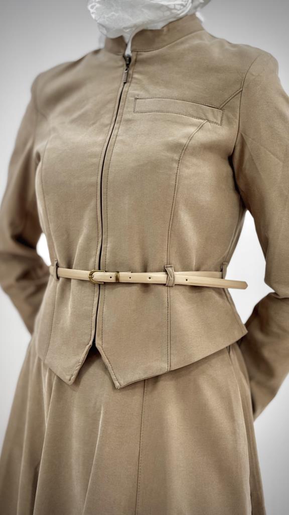 طقم نسائي محتشم موديل G3757 - بيج