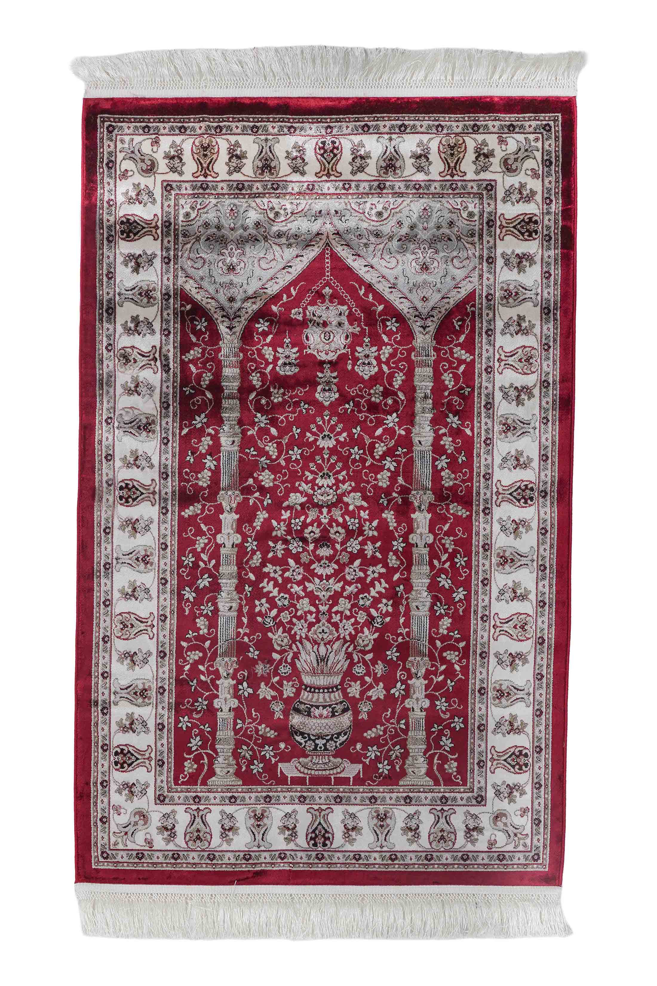 Hereke Serisi SF237A Lüks Bambu Seccade - Kırmızı - detay