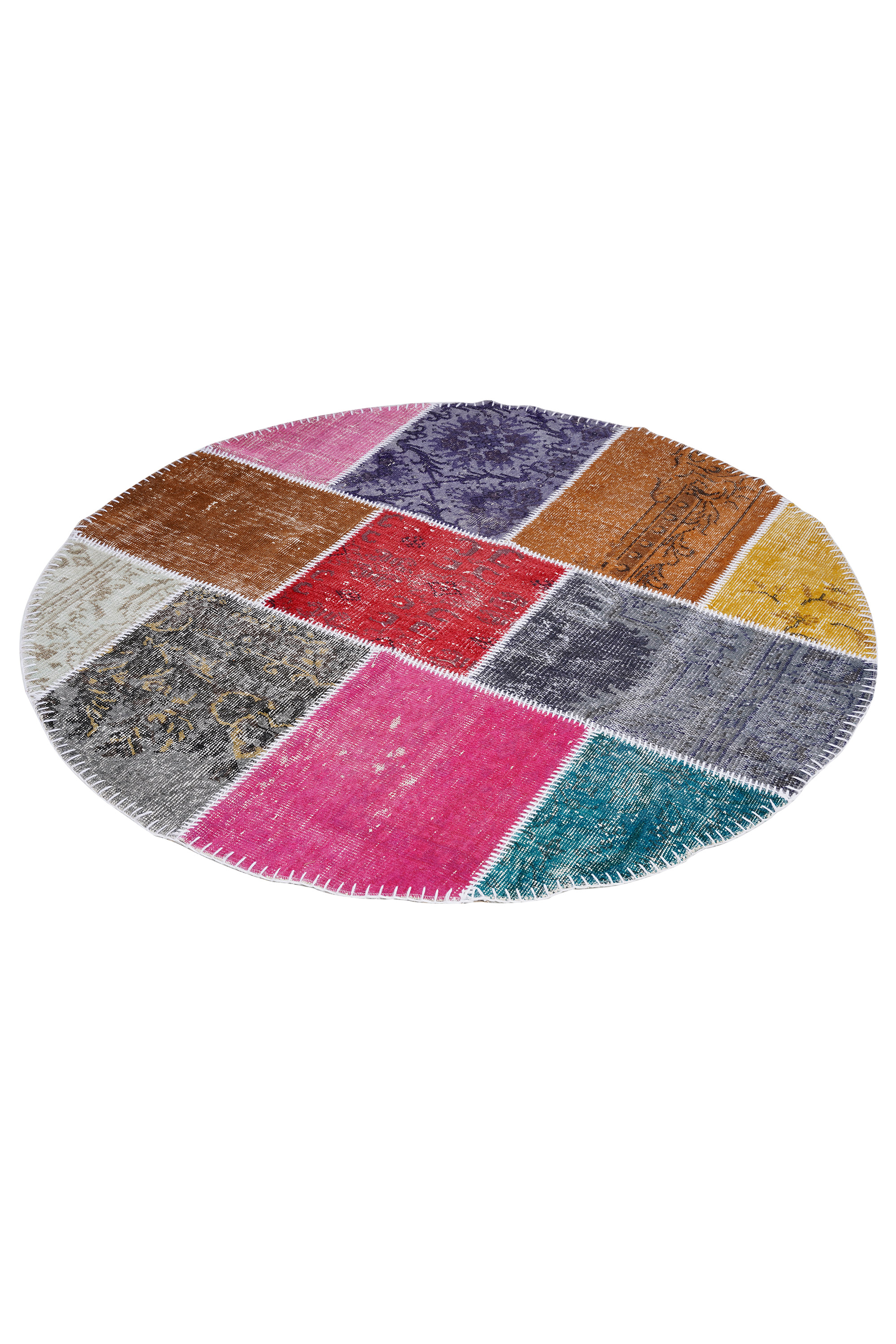 Naar Halı Patchwork El Yapımı Daire Halı - Detay 3