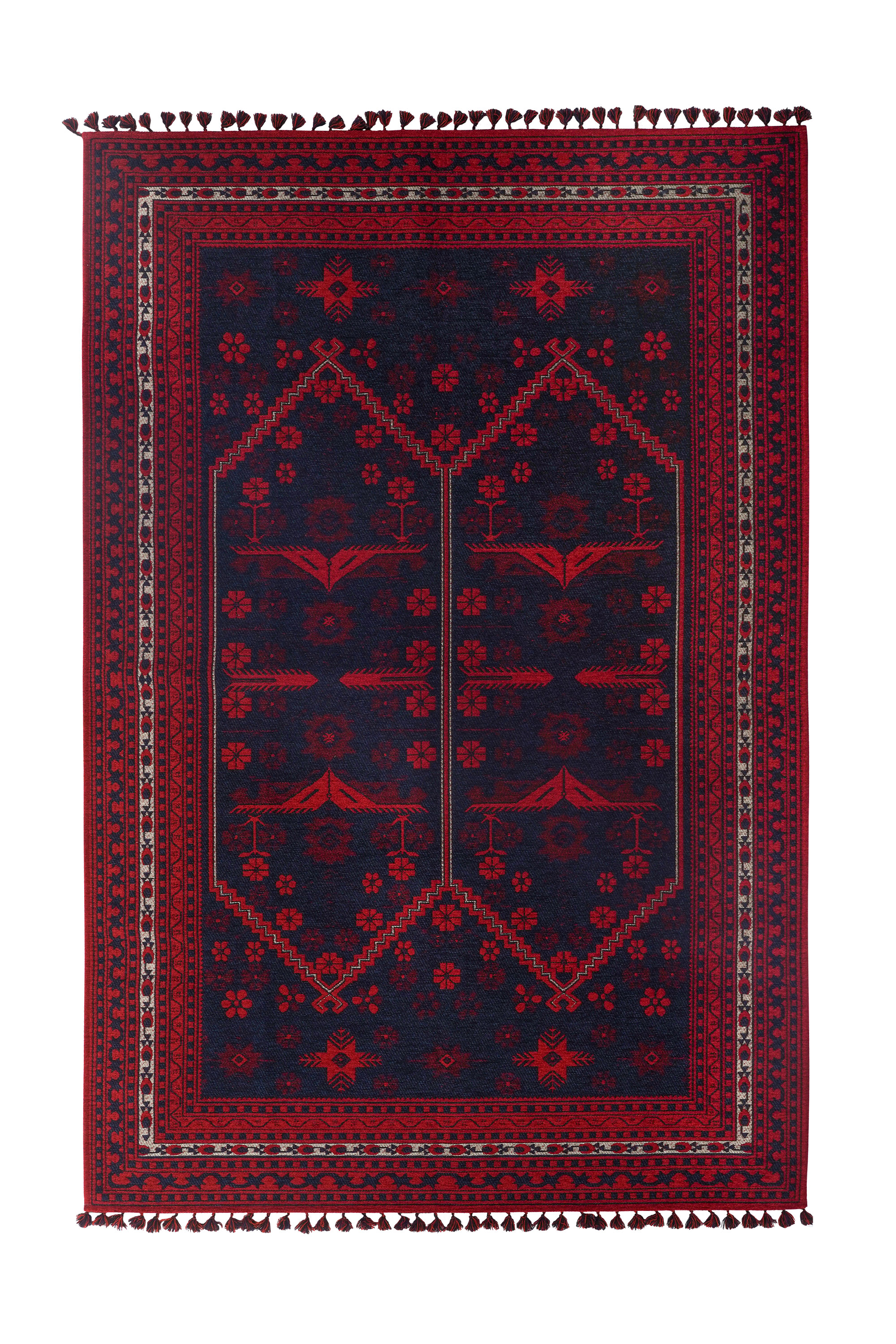 Mira Afgan 4 Kaymaz Tabanlı Yıkanabilir Klasik Kilim - detay