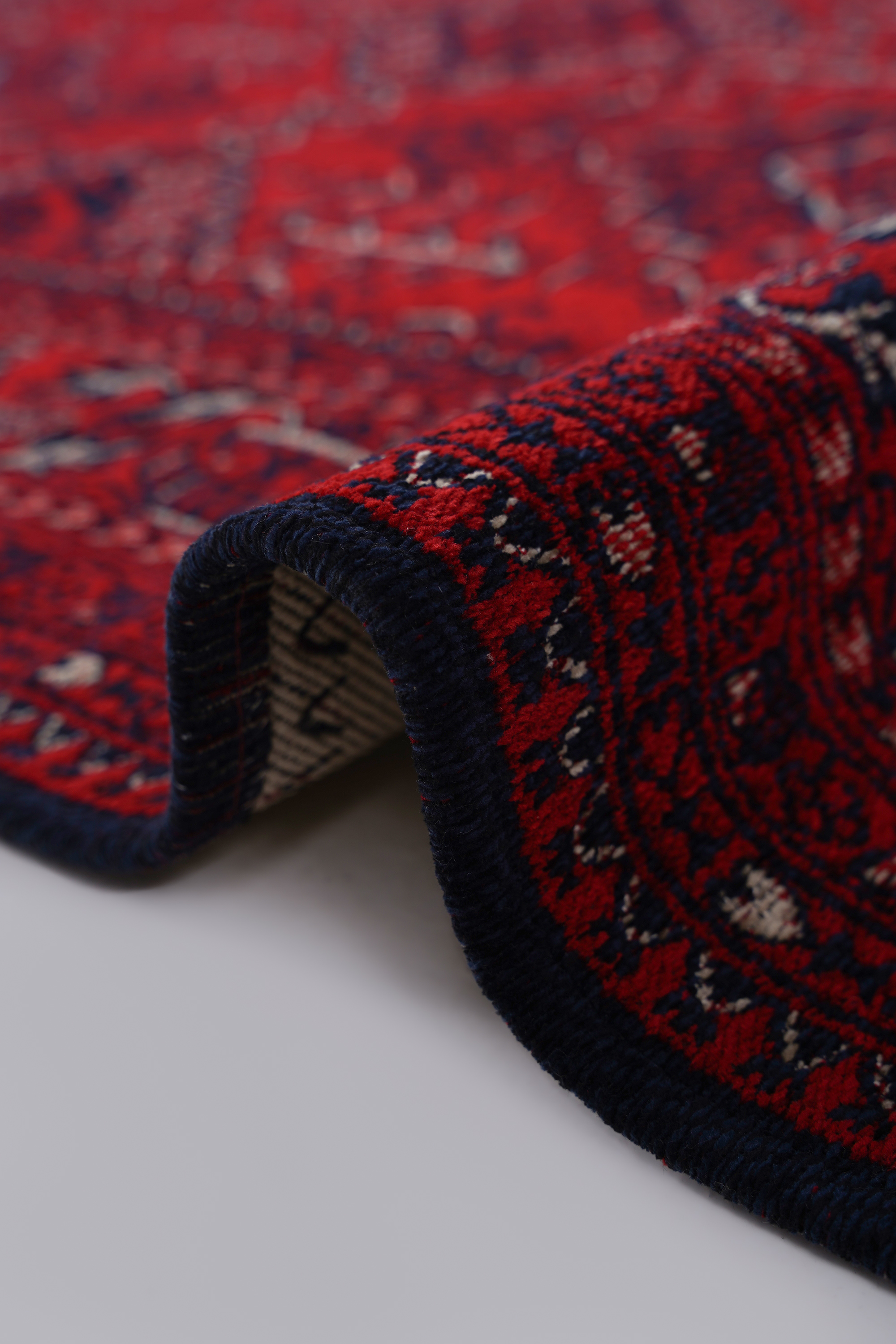 Mira Afgan 7 Kaymaz Tabanlı Yıkanabilir Klasik Kilim - Detay 6
