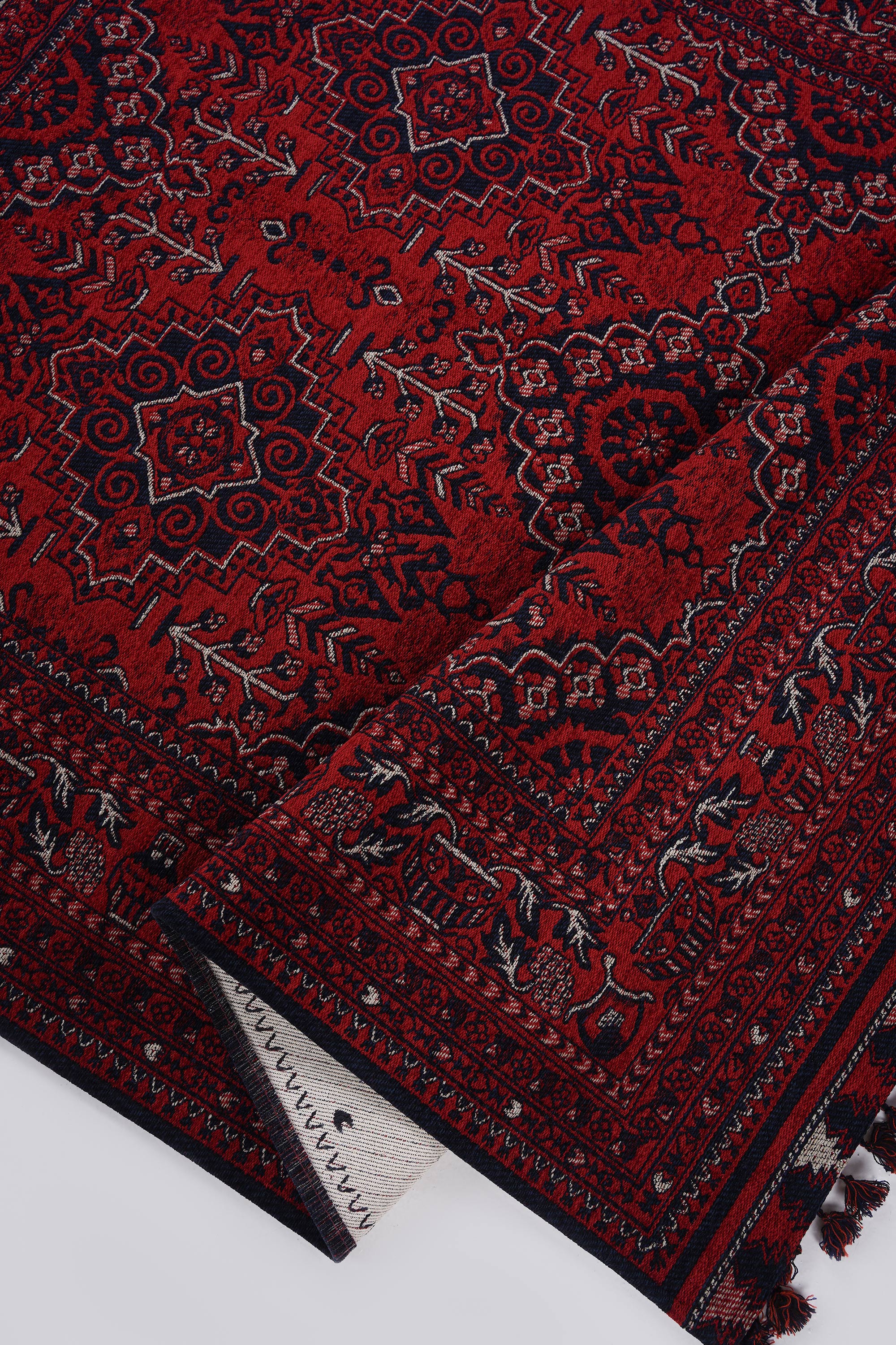Mira Afgan 7 Kaymaz Tabanlı Yıkanabilir Klasik Kilim - Detay 4