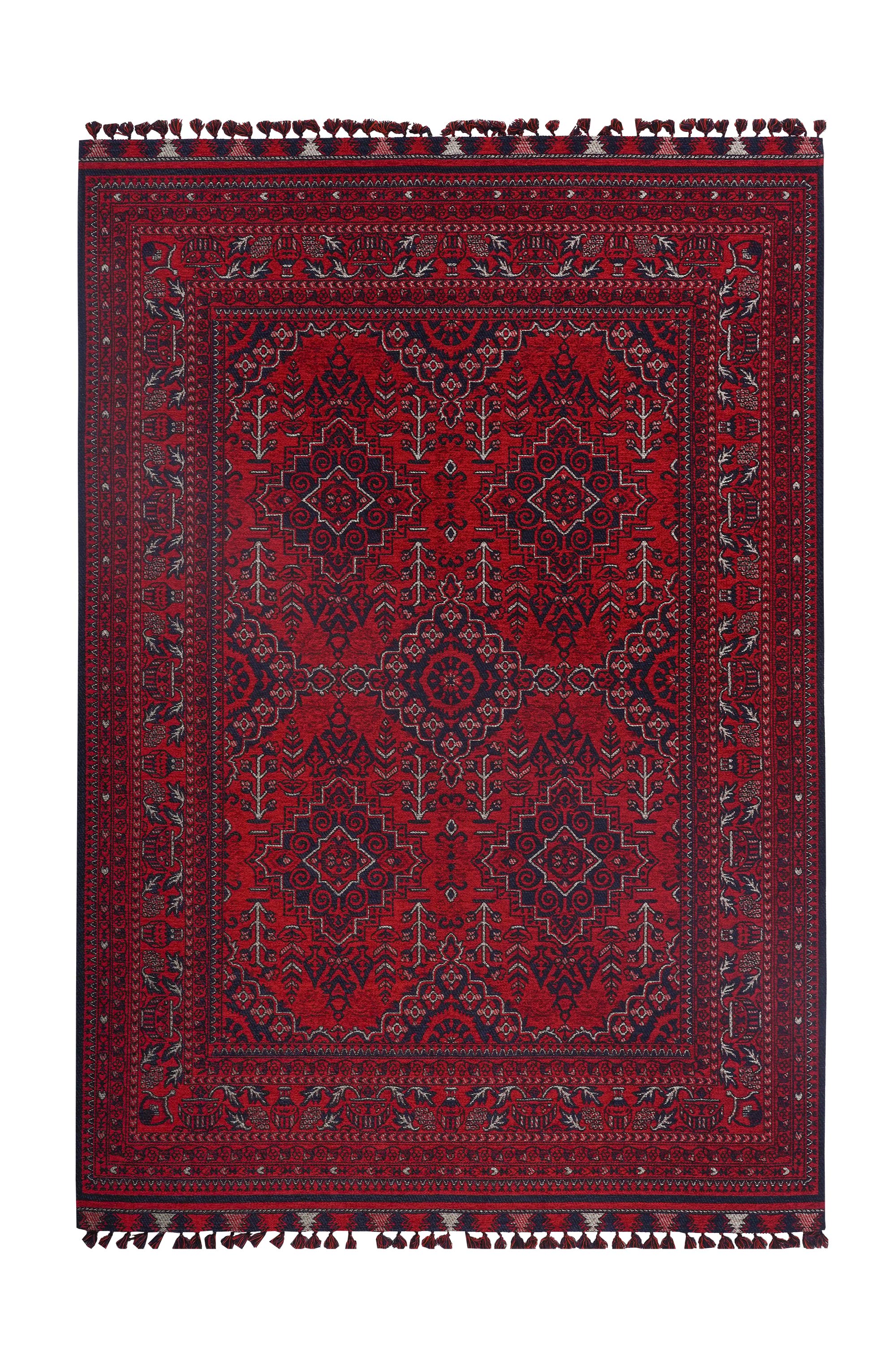 Mira Afgan 7 Kaymaz Tabanlı Yıkanabilir Klasik Kilim - detay