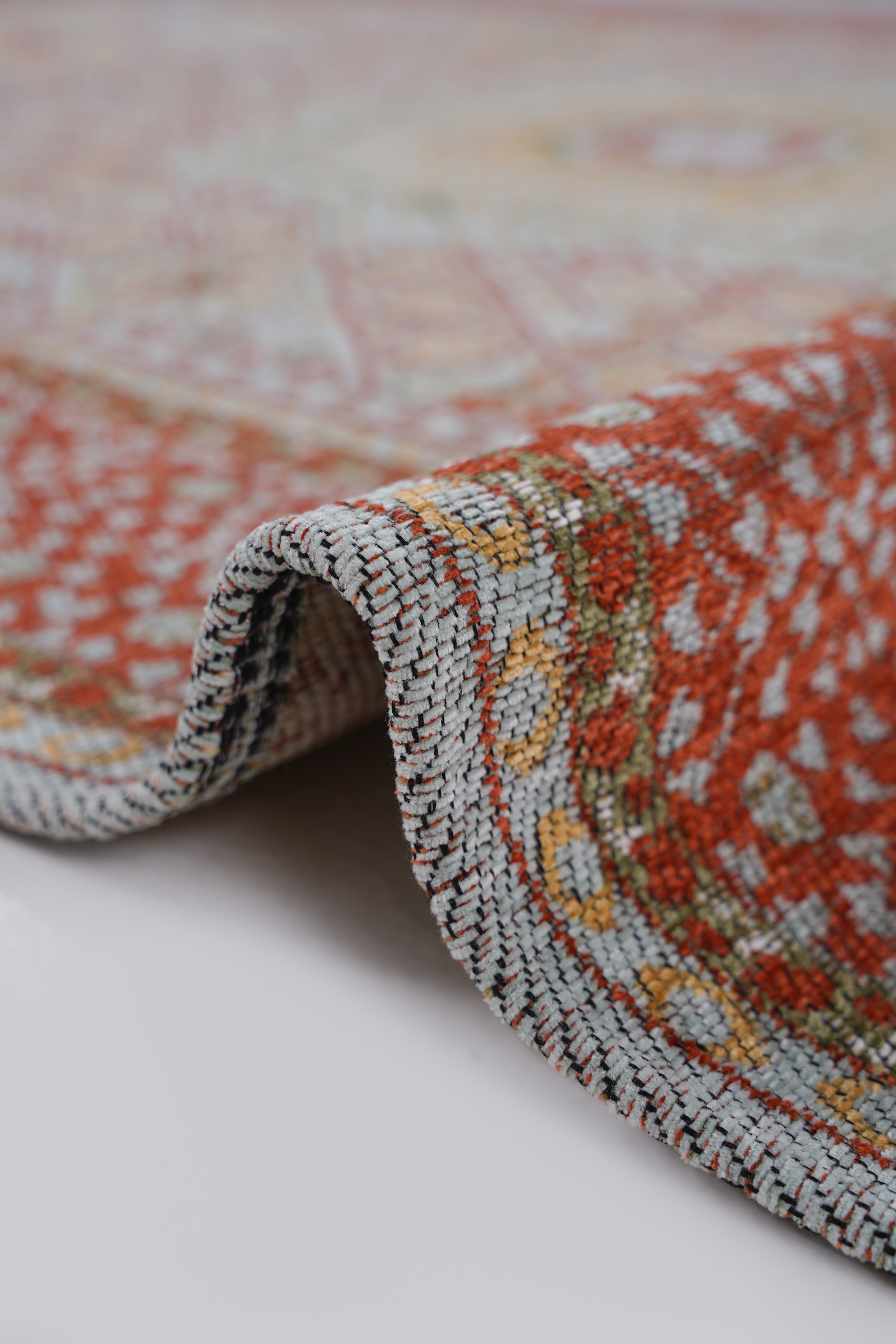 Mira Memlük V11 Kaymaz Tabanlı Yıkanabilir Klasik Kilim - Detay 5
