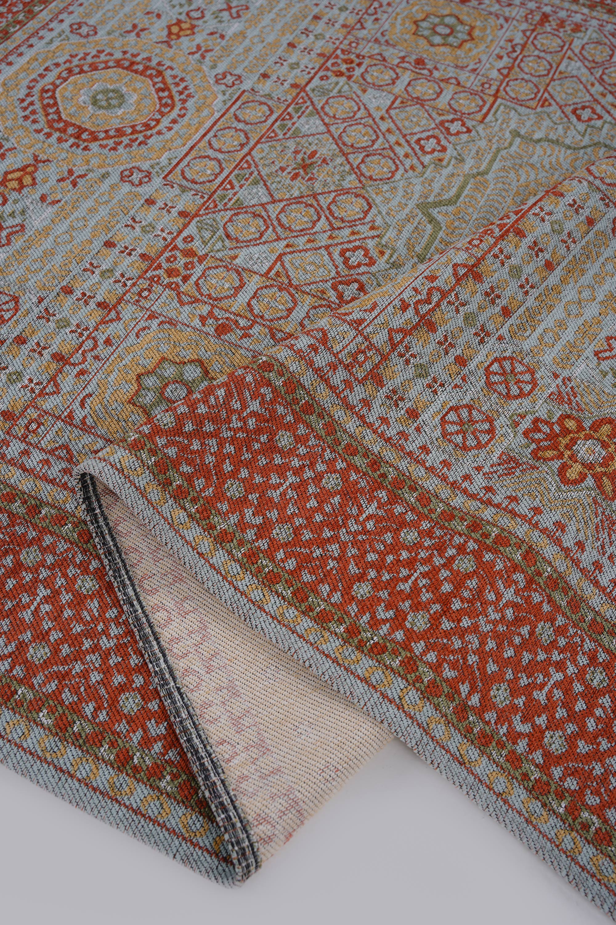 Mira Memlük V11 Kaymaz Tabanlı Yıkanabilir Klasik Kilim - Detay 3