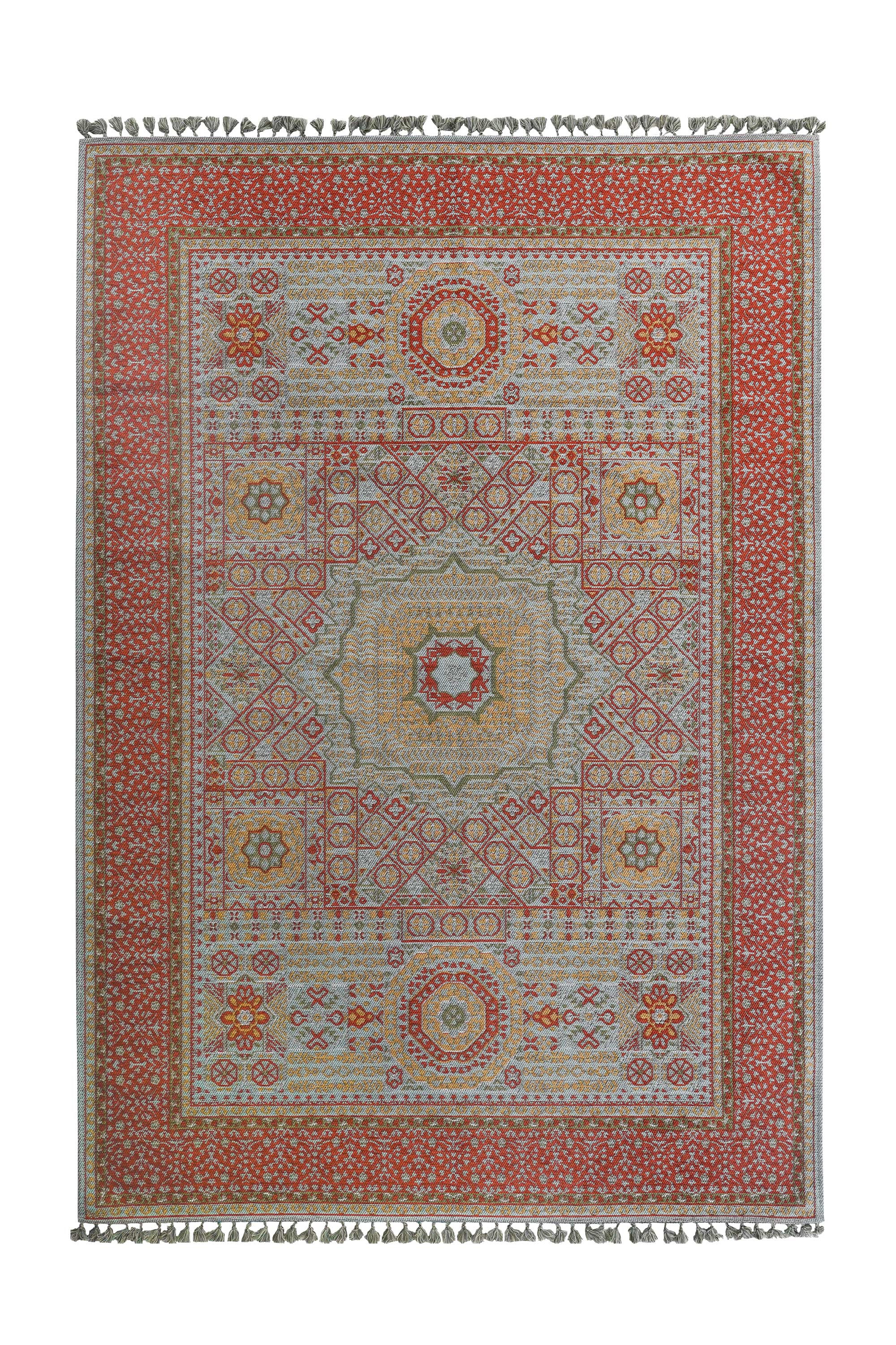 Mira Memlük V11 Kaymaz Tabanlı Yıkanabilir Klasik Kilim - detay