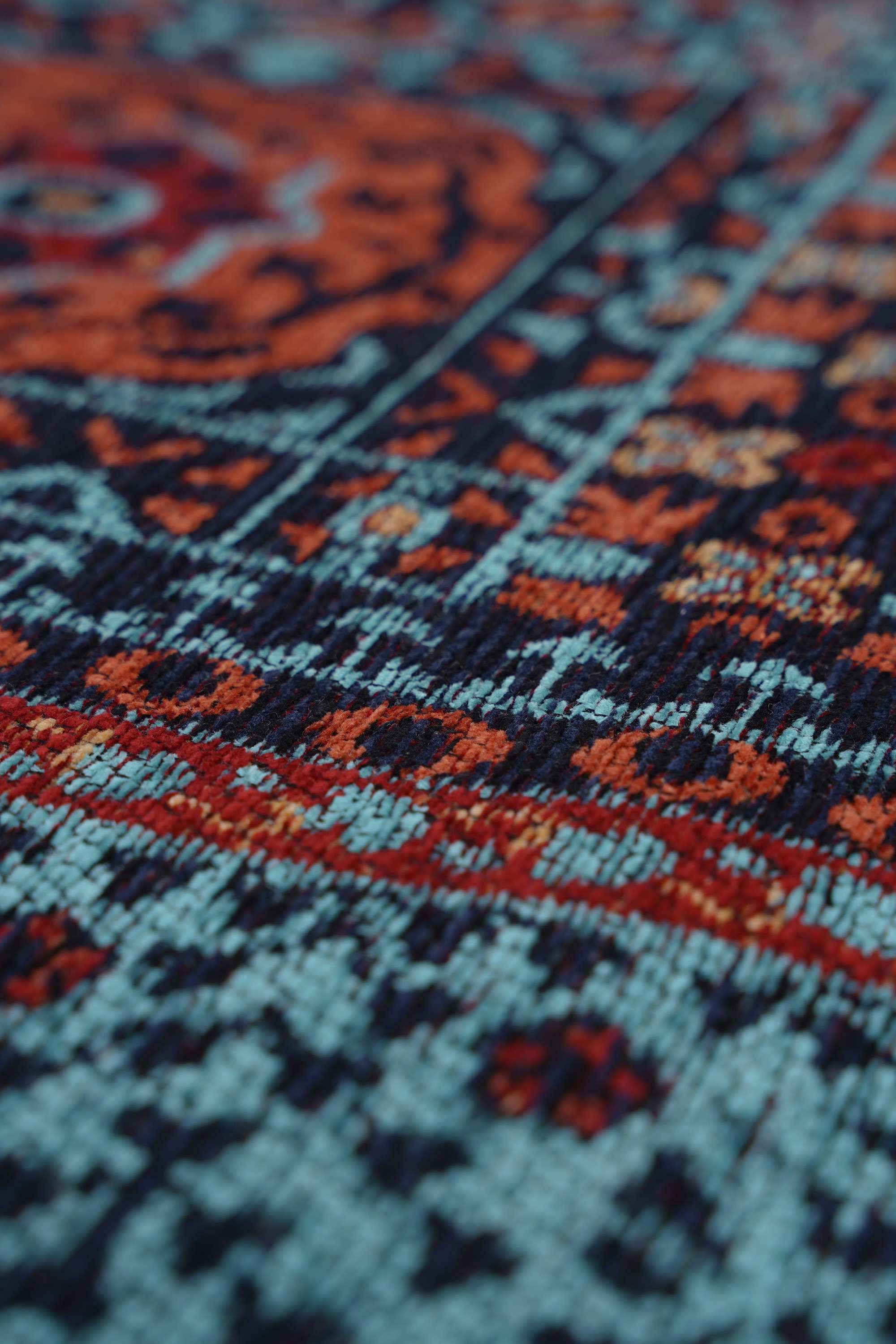 Mira Memlük V15 Kaymaz Tabanlı Yıkanabilir Klasik Kilim - Detay 7