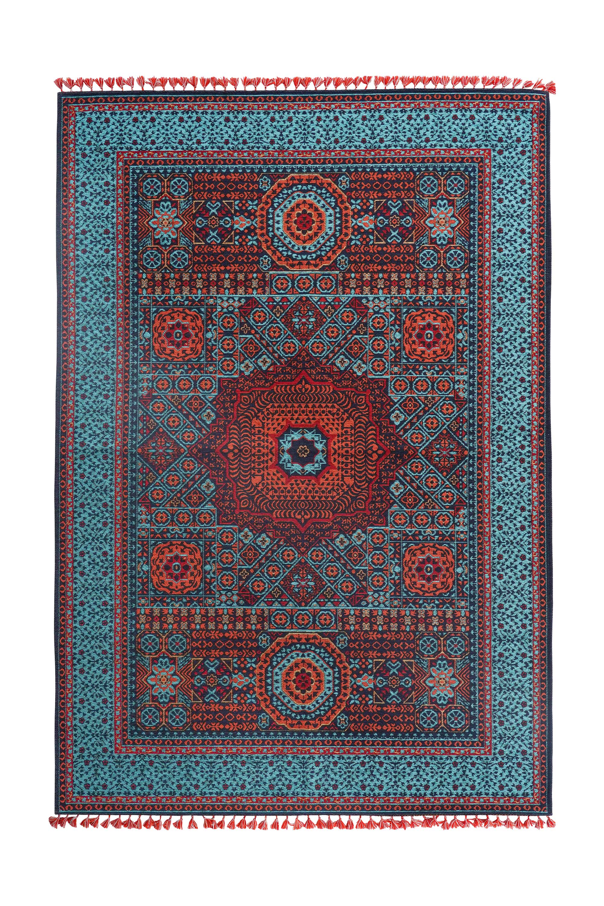 Mira Memlük V15 Kaymaz Tabanlı Yıkanabilir Klasik Kilim - detay
