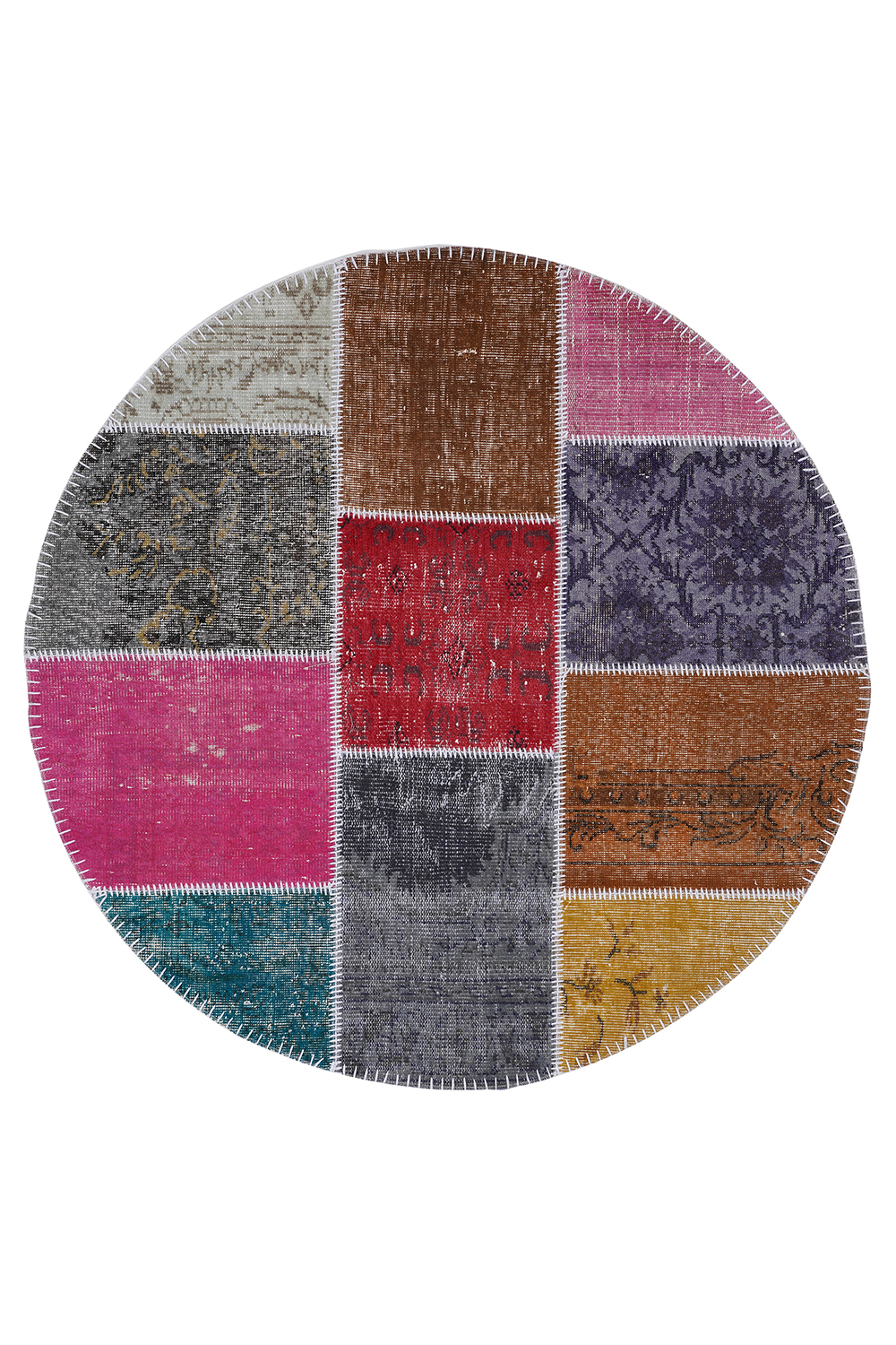 Naar Halı Patchwork El Yapımı Daire Halı - Detay 5