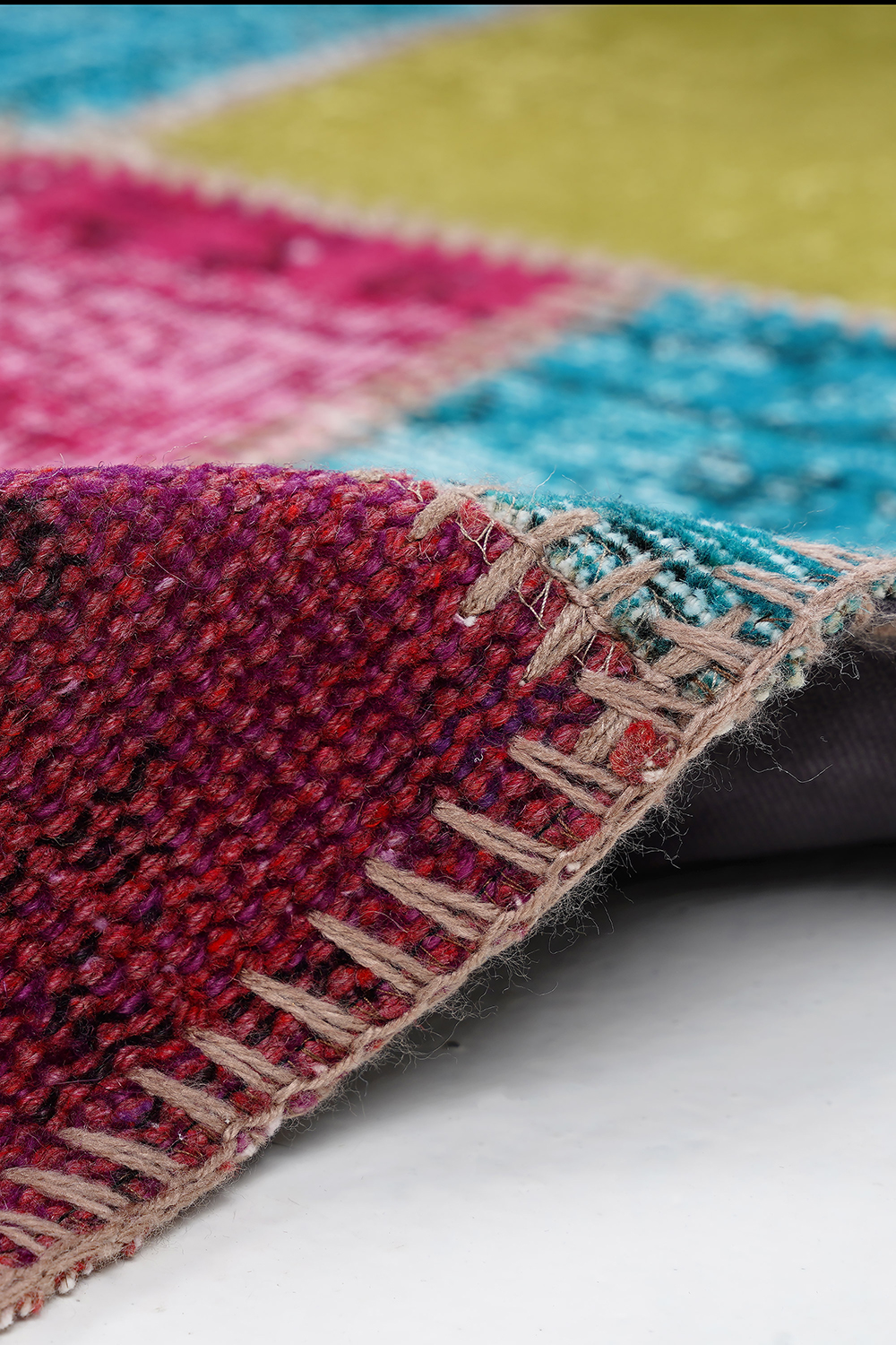 Naar Halı Patchwork El Yapımı Dekoratif Halı - Detay 10
